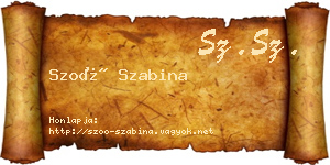Szoó Szabina névjegykártya