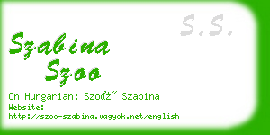 szabina szoo business card